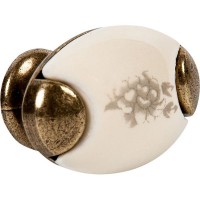 Ручка-кнопка Kerron с фарфором цвет бронза