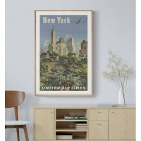 Плакат "34;Просто Постер "34; Нью-йорк - реклама United Air Lines 90x120 в подарочном тубусе 607063413121