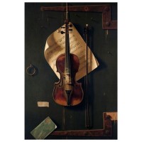 Постер Просто Постер Скрипка на стене - старинная иллюстрация 60х90 см