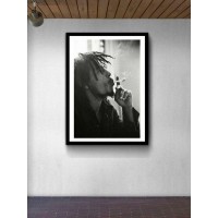 Постер "34;Просто Постер "34; Боб Марли с сигаретой 50x70 в подарочном тубусе Металл