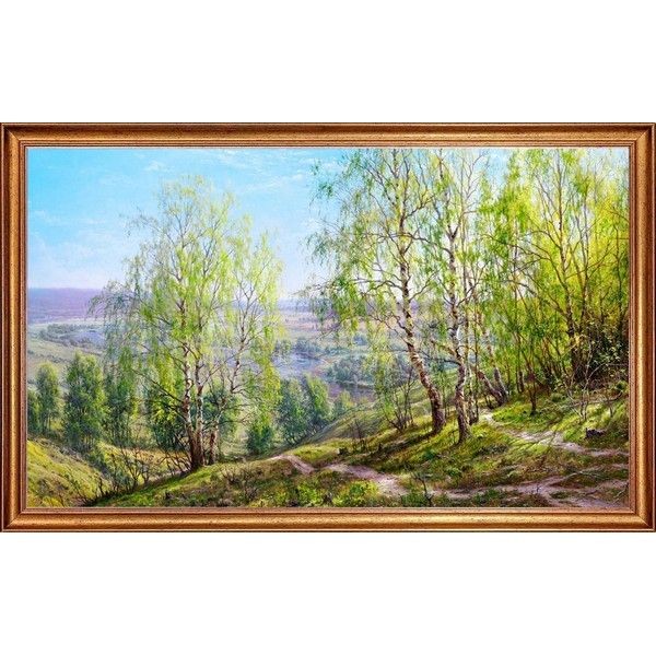 Картина на холсте Русская коллекция Зеленый шум БС-х19, 68х108 см