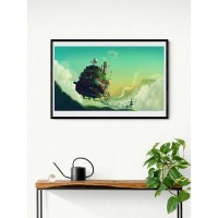 Постер "34;Просто Постер "34; Хаяо Миядзаки - Ходячий замок 90x120 в подарочном тубусе Металл