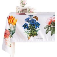 Скатерть Myatashop Цветы на белом 64.68.66.8, 155х240 см