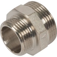 Ниппель переходной Valtec, наружная-наружная резьба, 1 1/4 "34;х1 "34;, никелированная латунь VTr.580.N.0706