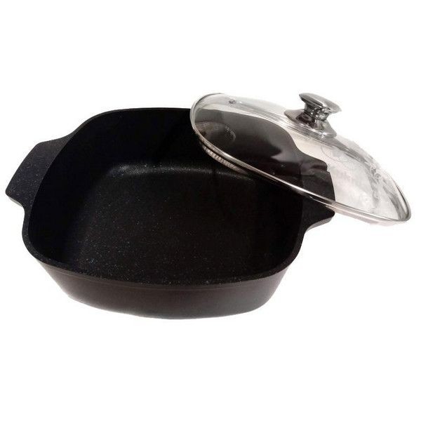 Жаровня с крышкой Victoria Гранит G1126G, 26 см