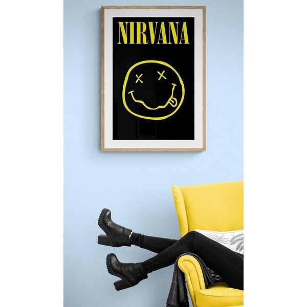 Постер "34;Просто Постер "34; Nirvana - Эмблема группы 40x50 в раме Металл