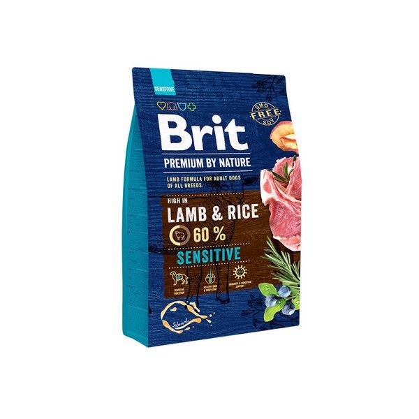 Сухой корм для собак с чувствительным пищеварением BRIT Premium By Nature Sensitive Lamb Ягненок 3 кг