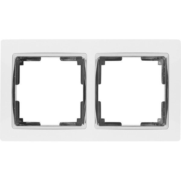 Рамка для розеток и выключателей Werkel Snabb 2 поста, цвет белый/хром