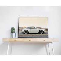 Плакат "34;Просто Постер "34; Белый Порш 911 90x120 в подарочном тубусе 910267806701