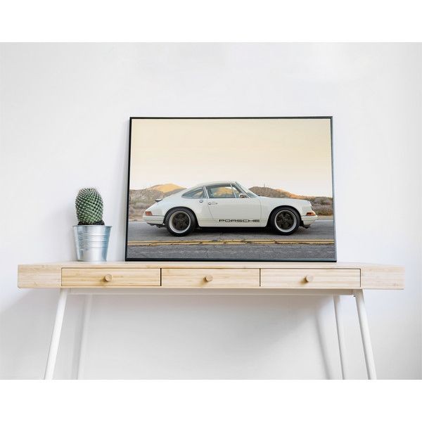 Плакат "34;Просто Постер "34; Белый Порш 911 90x120 в подарочном тубусе 910267806701