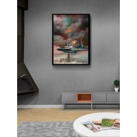 Постер "34;Просто Постер "34; Вертоплан 50x70 в раме Металл