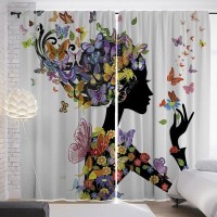 Комплект штор JoyArty Цветочная девушка в бабочках p_11017, 290х265 см