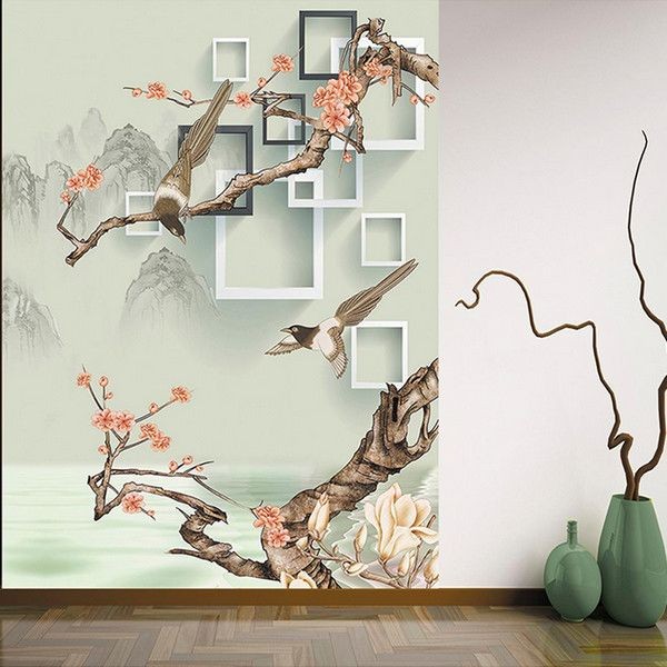 Фотообои Urban Style 3D Птицы на цветущих ветках UST2099 200х270 см