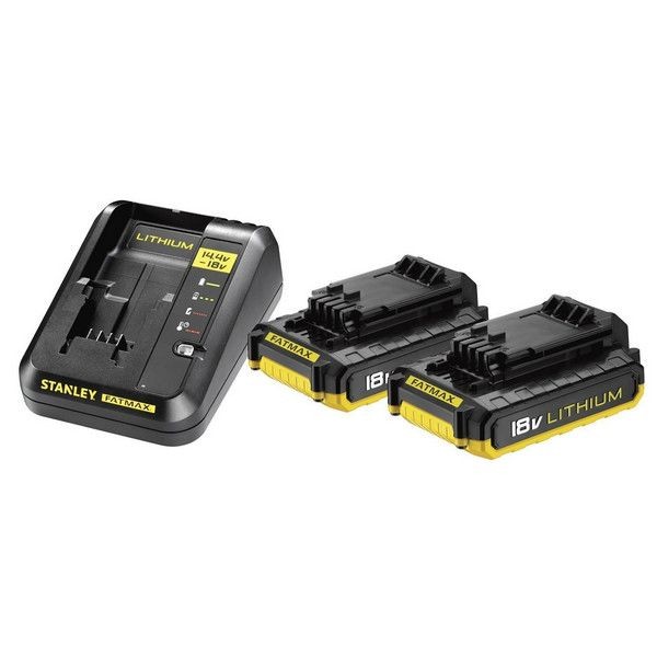 Зарядное устройство с 2 аккумуляторами Stanley Fatmax FMC693D2-QW, 18 В Li-ion 2x2 Ач