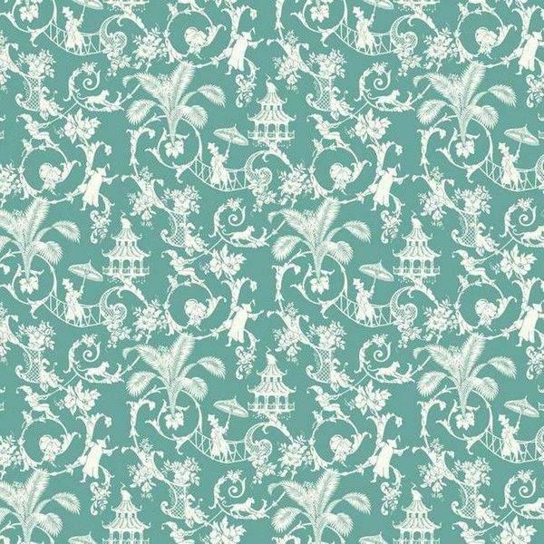 Обои бумажные York Wallcoverings Waverly Small Prints голубые WP2410 0.68 м