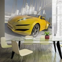 Фотообои Urban Style Скорость, желтая машина UST0321 300х270 см
