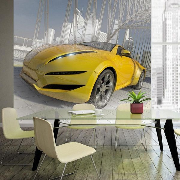 Фотообои Urban Style Скорость, желтая машина UST0321 300х270 см