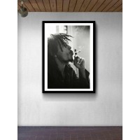 Постер "34;Просто Постер "34; Боб Марли с сигаретой 40x50 в раме Металл