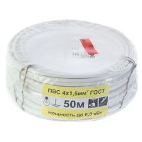 Провод Ореол ПВС 4х1.5, 50 м, ГОСТ