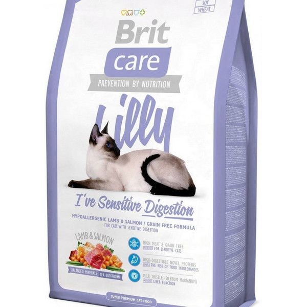 Сухой корм для кошек с чувствительным пищеварением BRIT Care Cat Lilly Sensitive Digestion беззерновой 7 кг