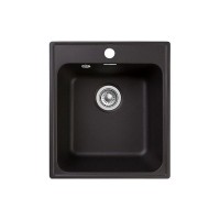 Мойка врезная Granfest Quarz GF-Z 17, 42x48 см, кварц, цвет черный