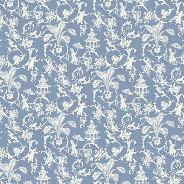 Обои бумажные York Wallcoverings Waverly Small Prints синие WP2411 0.68 м