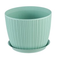 Кашпо Idea Вязание o21 h16.5 см v4.5 л пластик фисташковый