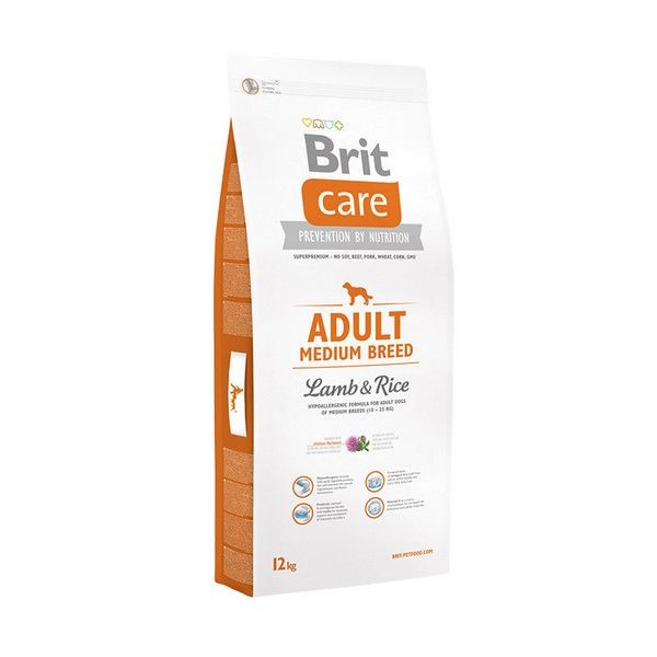 Сухой корм для взрослых собак средних пород BRIT Care Adult Medium Breed Ягненок Рис 12 кг