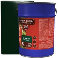 Эмаль-грунт по ржавчине 3в1 цвет зелёный 5 кг