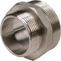 Ниппель переходной Valtec, наружная-наружная резьба, 1 1/2 "34;х2 "34;, никелированная латунь VTr.580.N.0908