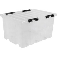 Контейнер Rox Box 740x570x410 мм, 120 л, полипропилен, цвет прозрачный с крышкой с роликами