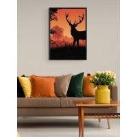 Постер "34;Просто Постер "34; Олень Sunset forest 50x70 в подарочном тубусе Металл