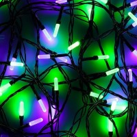 Электрогирлянда наружная «Нить» 8 м 100 LED фиолетовый-зелёный 8 режимов