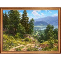 Картина на холсте Русская коллекция Предгорье БС-х8, 68х88 см