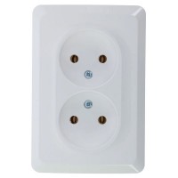 Розетка двойная встраиваемая Schneider Electric Этюд без заземления, цвет белый