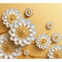 Фотообои Urban Style 3D Золотые цветы UST3126 300х270 см