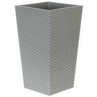 Кашпо Idea Ротанг 26x26x45.7 см v7.6 л пластик серый