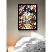 Постер "34;Просто Постер "34; Атака титанов. Обложка ко 2 сезону 60x90 в раме Металл