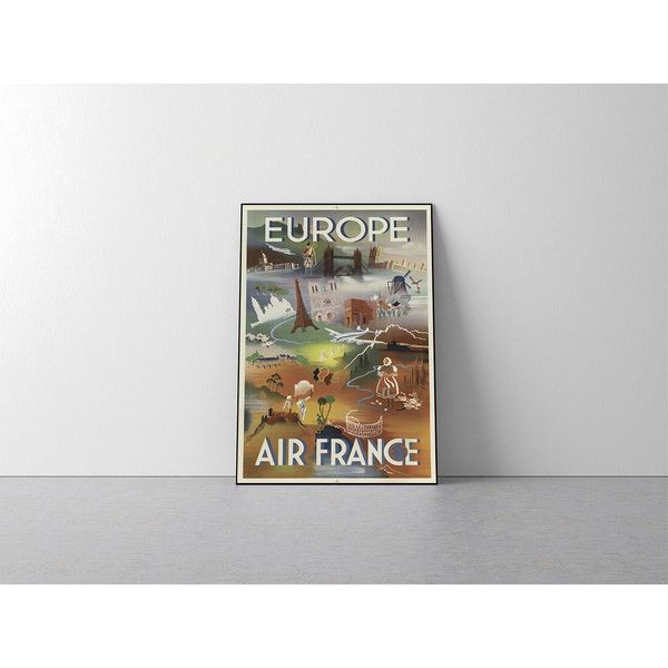 Плакат "34;Просто Постер "34; Europe - Air France 50x70 в раме 212962971677