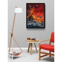 Постер ПростоПостер Космическое сражение 50x70 в раме Металл