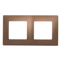Рамка для розеток и выключателей Legrand Etika 2 поста, цвет какао