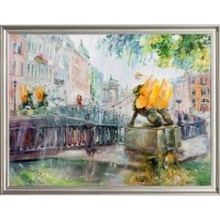 Картина на холсте Русская коллекция Летний дождь. Грифоны КГ-х16, 68х88 см