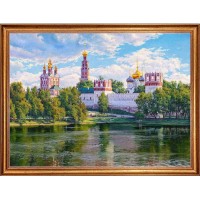 Картина на холсте Русская коллекция Новодевичий монастырь БС-х43, 68х88 см