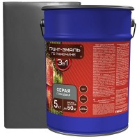 Эмаль-грунт по ржавчине 3в1 цвет серый 5 кг