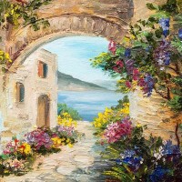 Фотообои Divino Decor Спуск к морю живопись E-067 400х270 см
