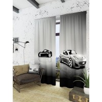 Комплект фотоштор Томдом Спортивные машины TD-900612, 2 шт