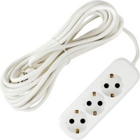 Удлинитель с заземлением для бытовой техники 3 розетки 7 м цвет белый