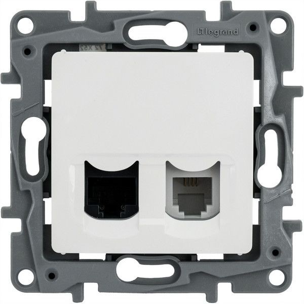 РОЗRJ11 И RJ45 5Е UTP БЕЛ ETIKA