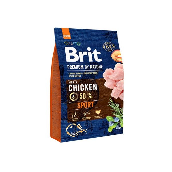 Сухой корм для активных собак всех пород BRIT Premium By Nature Sport Курица 3 кг