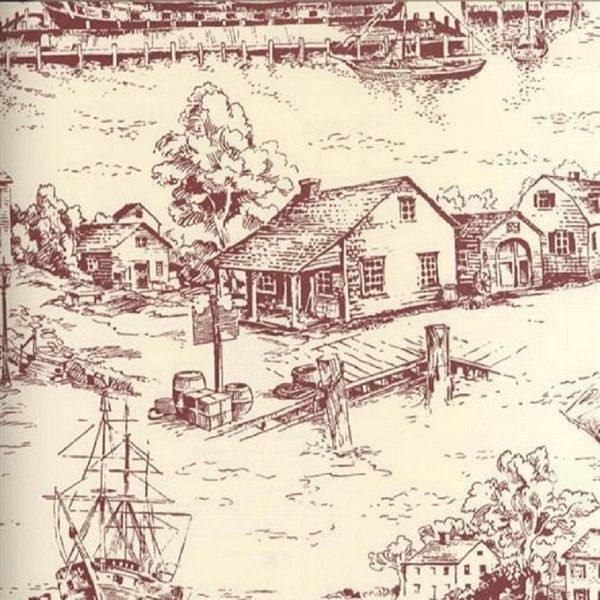 Виниловые обои York Wallcoverings красные AT4132 0.68 м